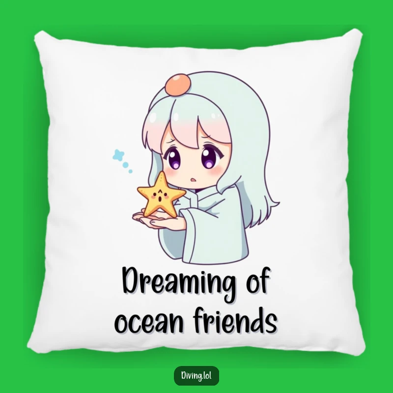 Funny Surprised Starfish Pillow: Cozy Accent for Beach & Ocean Fans