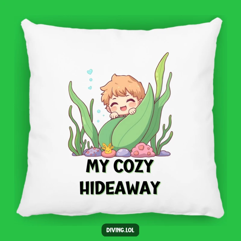 Funny Underwater Peek Pillow: Cuddle Up with Aquatic Mystery!