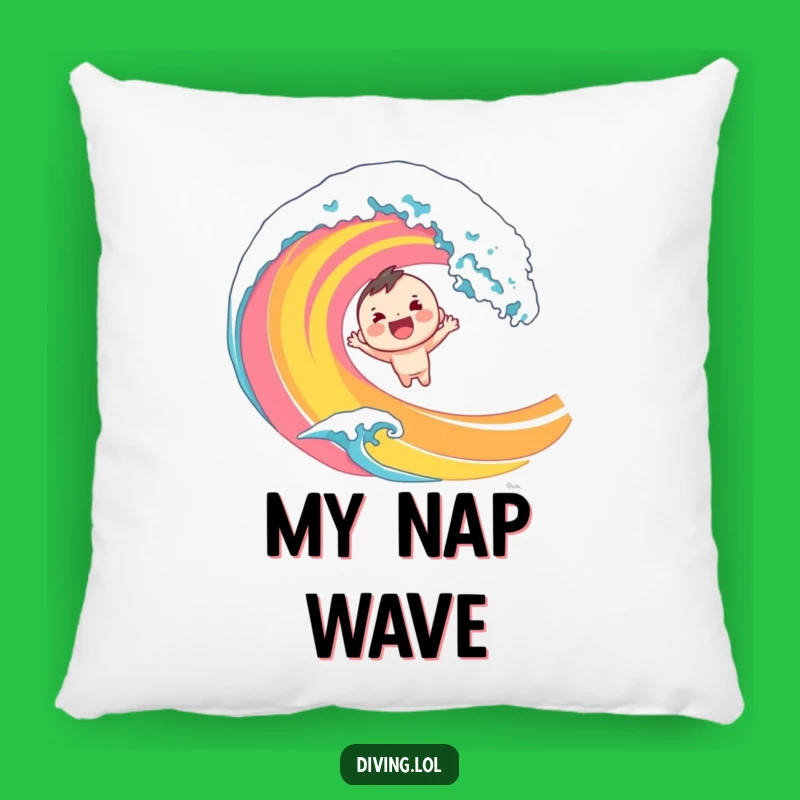 Funny Dive Pillow: Cheerful Character's Wave Comfort, Cozy Funny Gift