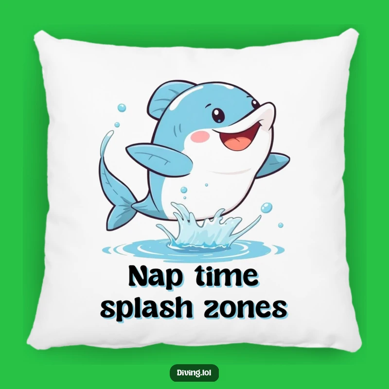 Funny Fins Pillow: Cuddle Up with Aquatic Joy! Gleeful Character, Super Comfy Funny Gift!