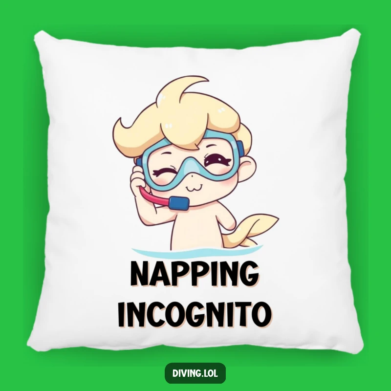 Funny Winking Snorkeler Pillow: Cozy Underwater Buddy, Adorable Funny Gift