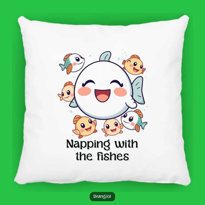 Funny Bubbly Icon Pillow: Snuggle Up with Underwater Friends