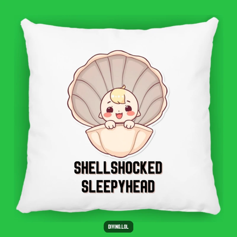 Funny Seashell Peeker Pillow - Cozy Whimsical Comfort Accent