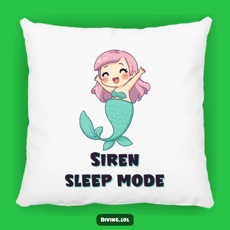 Funny Mermaid Pillow: Playful Character's Joyful Pose, Adorable Funny Gift for Dreamers