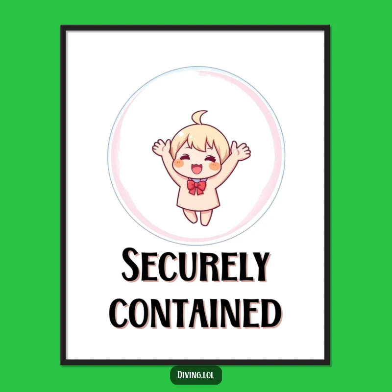 Funny Bubble Character Digital Art: Instant Joyful Wall Decor, A Hilarious Gift Idea