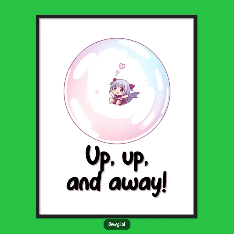Funny Bubble Rider Digital Art: Instant Whimsy for Your Walls