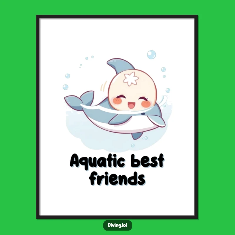 Funny Creature & Dolphin Digital Art: Instant Underwater Joy for Walls