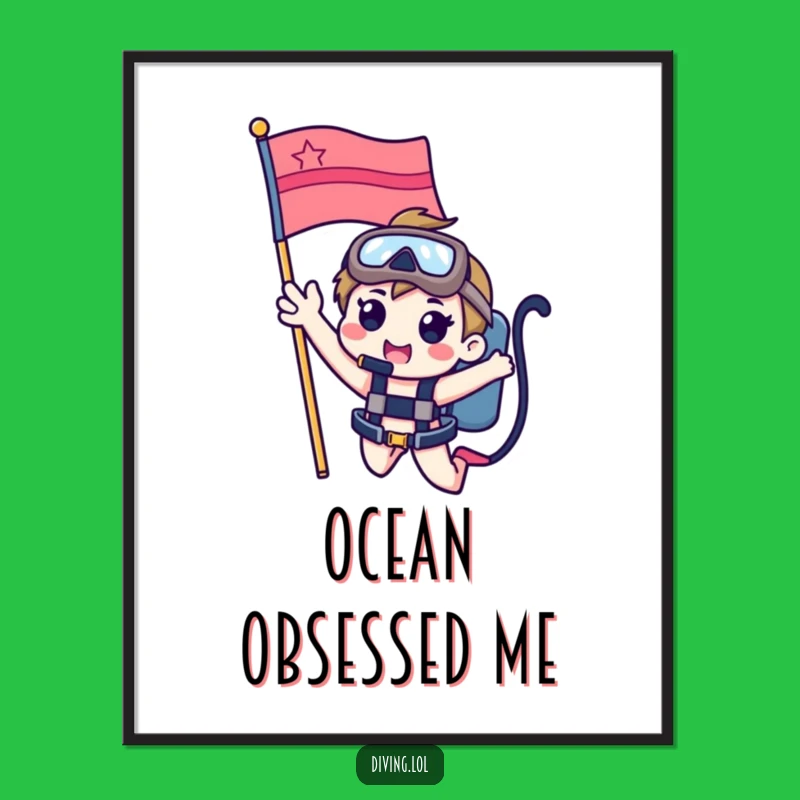Funny Dive Flag Digital Art: Instant Underwater Greetings for Walls