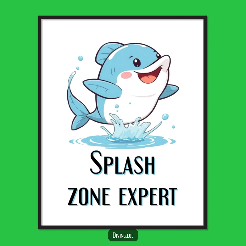 Funny Fins Digital Art Print: Dynamic Aquatic Character Art, Hilarious Funny Gift!