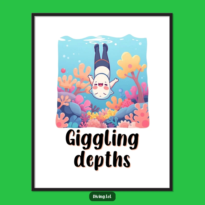 Funny Underwater Giggles Digital Art Print - Instant Humorous Decor
