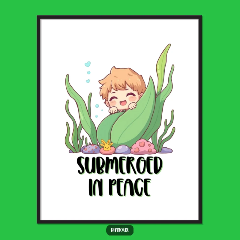 Funny Underwater Peek Digital Art: Bring Aquatic Joy to Your Space!