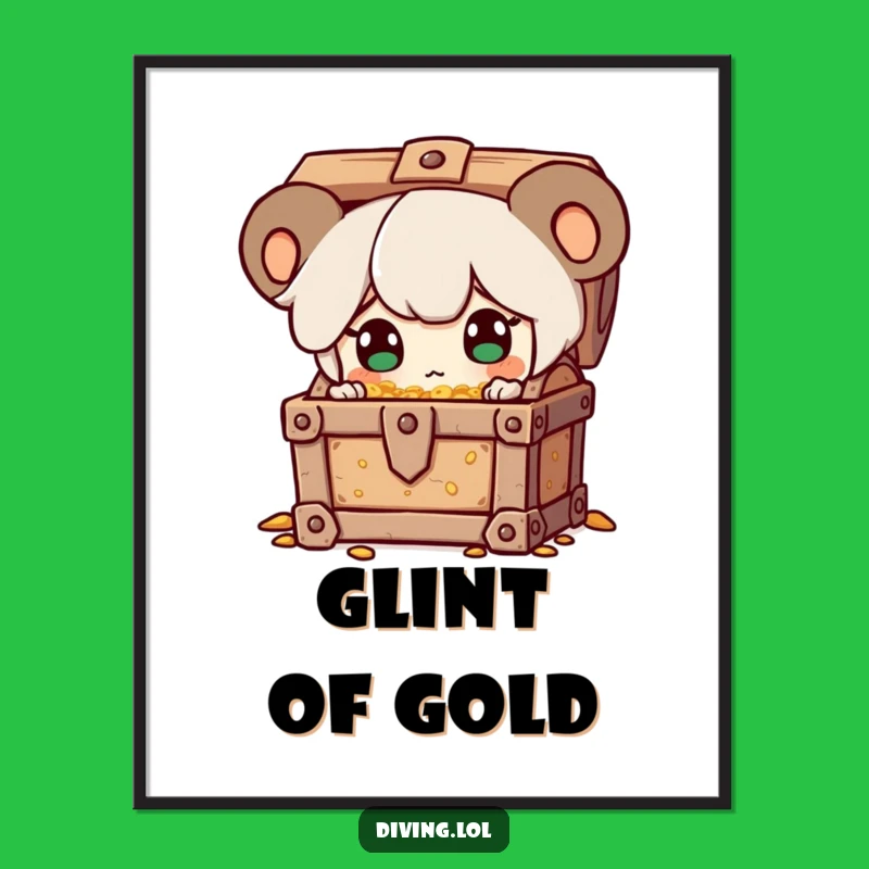 Funny Treasure Digital Art - Surprise Discovery Character, Instant Decor Gift