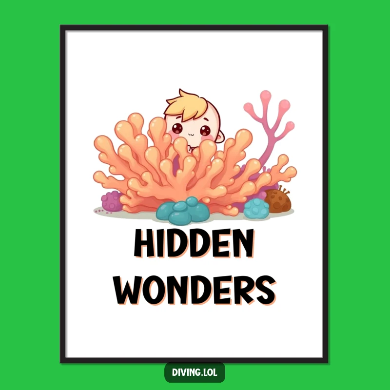 Funny Curious Reef Digital Art: Instant Underwater Decor, Perfect Hilarious Gift