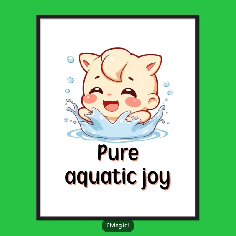 Funny Splash Character Digital Art Print: Bring Playful Water to Your Walls