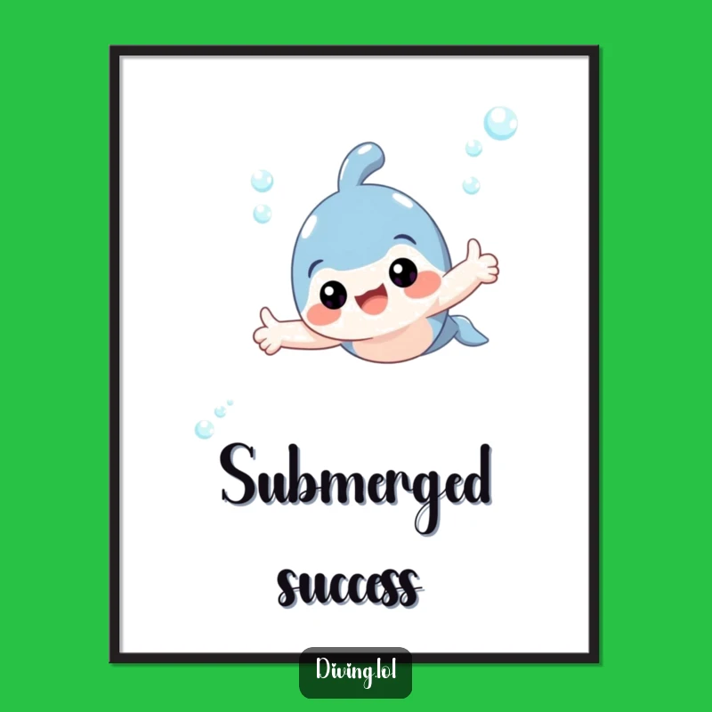 Funny Adorable Swimmer Thumbs Up Digital Art - Instant Aquatic Cheer