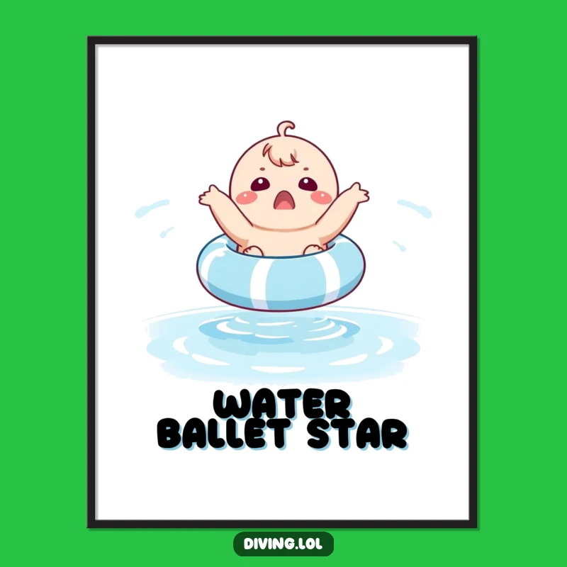 Funny Chubby Pool Float Digital Art: Surprised Character Bouncing, Instant Fun Gift