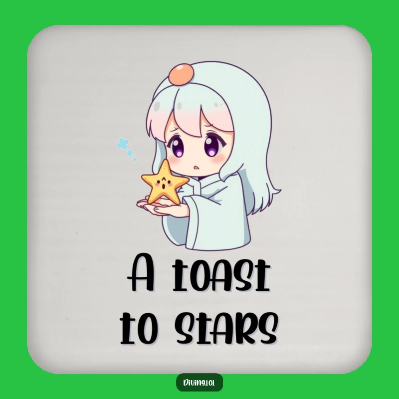 Funny Surprised Starfish Coaster: Hilarious Beach-Themed Drink Protector