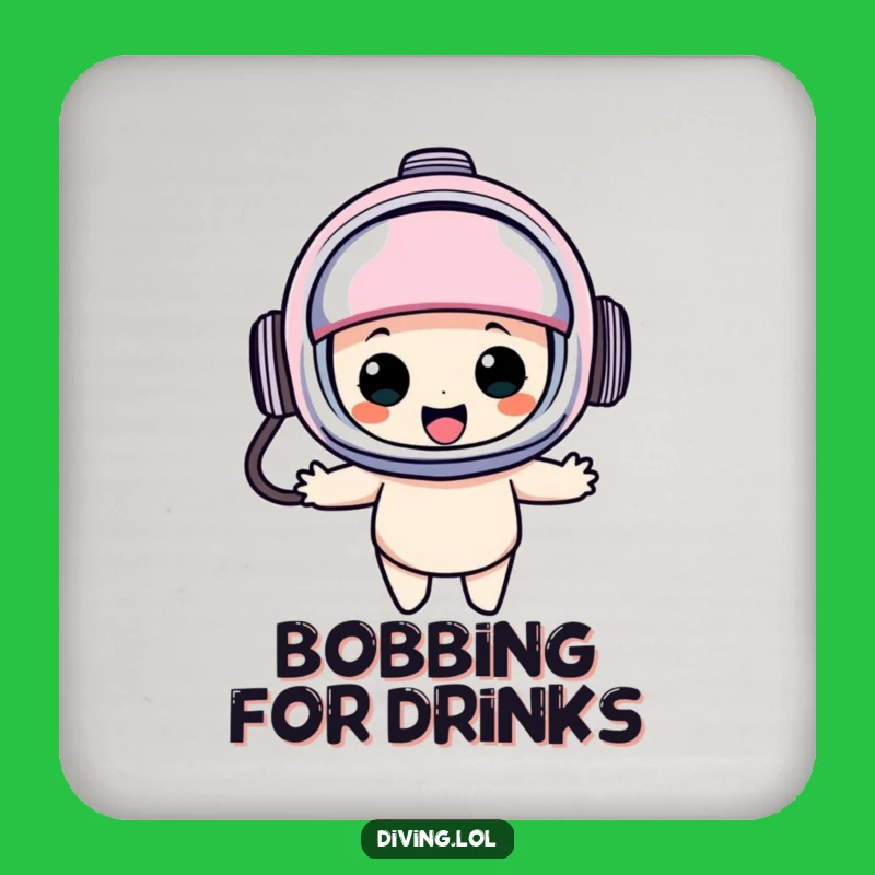 Funny Diving Helmet Drink Coaster: Protect Your Table with a Happy Bobber, Fun Funny Gift!