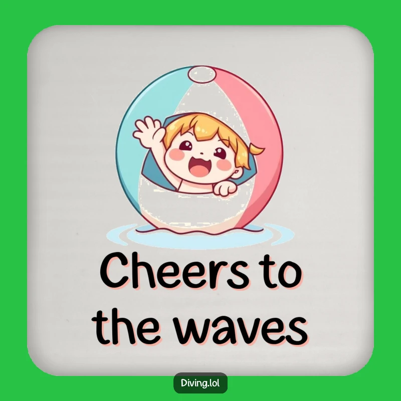 Funny Beach Ball Character Coaster Set: Protect Surfaces with Sunny Vibes!