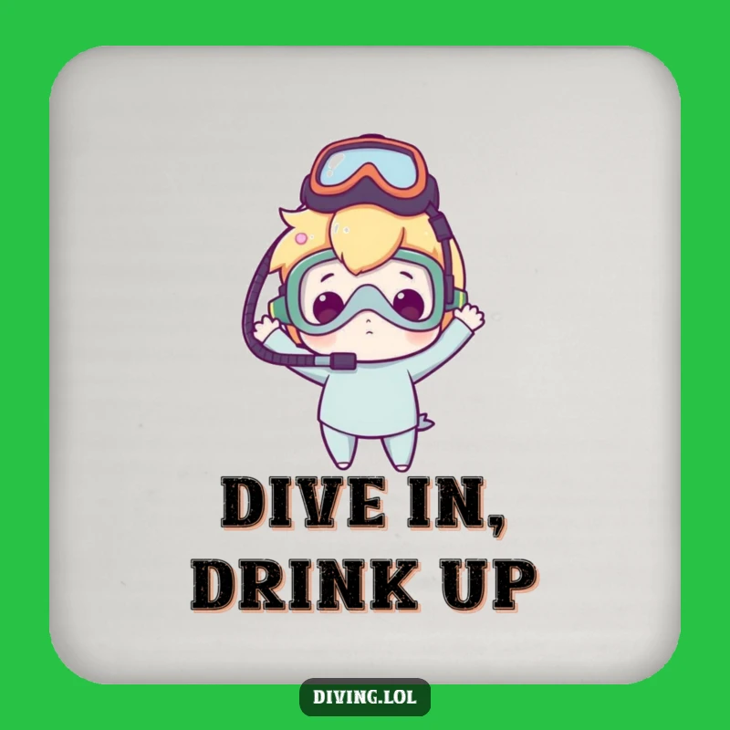 Funny Dive Mask Coaster - Clumsy Delight Character Table Protector Gift