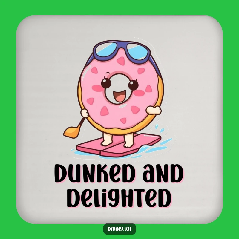 Funny Doughnut Flippers Coaster: Protect Surfaces with Cheerful Aquatic Flair