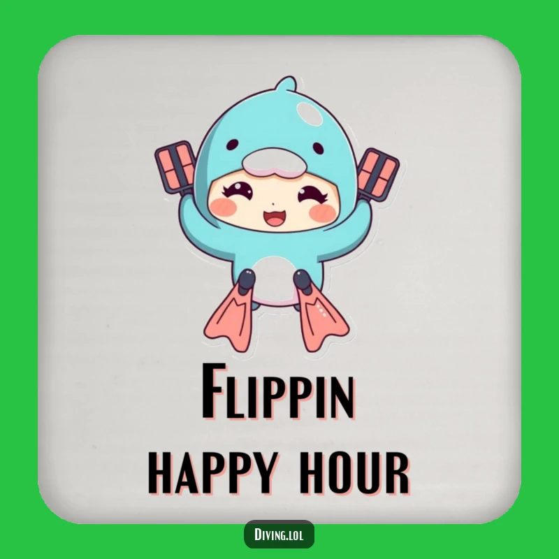 Funny Swimmer Coaster - Goofy Flippers Drink Mat, Humorous Table Protection Gift