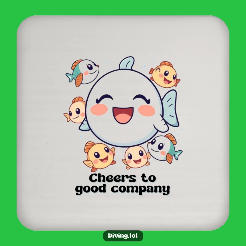 Funny Bubbly Icon Coaster Set: Protect Surfaces with Ocean Charm