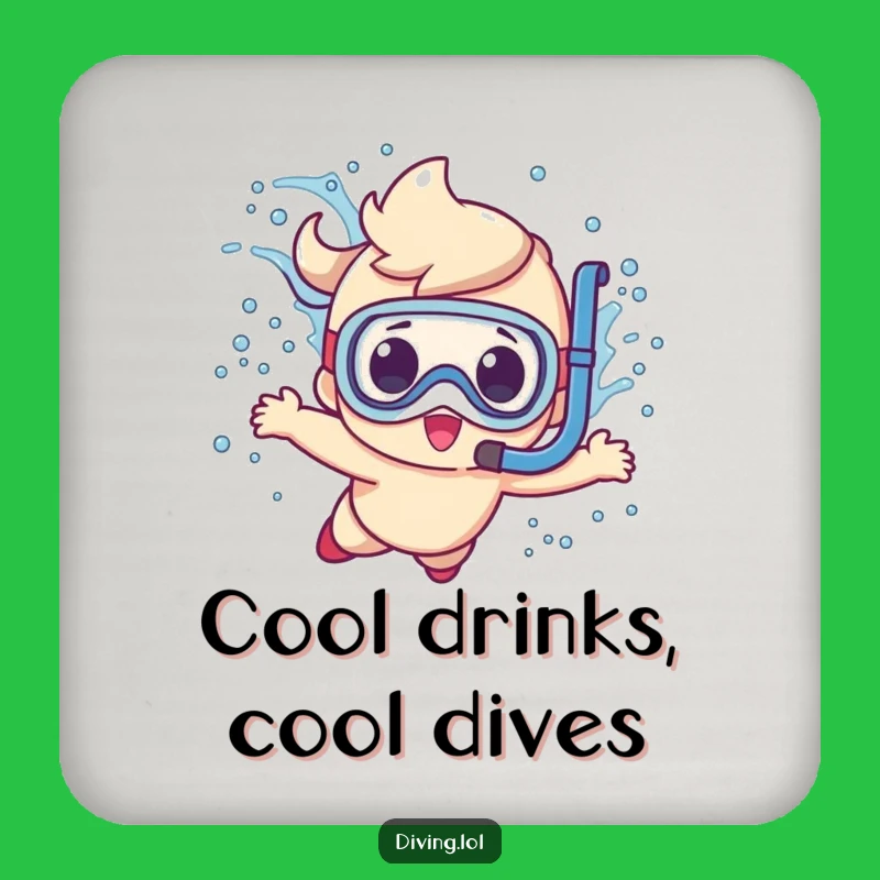 Funny Diving Character Coaster Set: Protect Surfaces with Ocean Charm