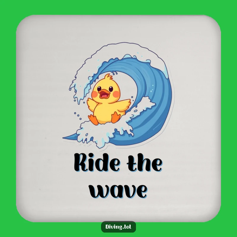 Funny Duck Wave Coaster: Protect Surfaces with Humor, Perfect Funny Gift