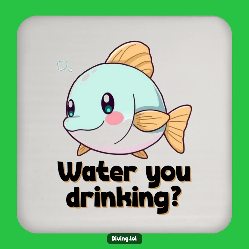 Funny Fish Dodge Drink Coaster - Playful Character Protection, Novelty Funny Gift
