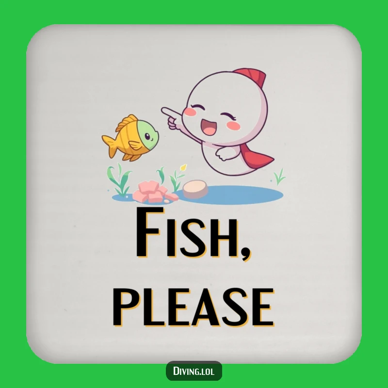 Funny Fish Pointer Drink Coaster: Protect Your Table with Whimsical Art, Fun Funny Gift!