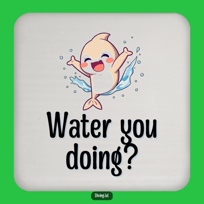 Funny Kicking Fins Coaster: Protect Surfaces with Splashy Humor, Cute Funny Gift