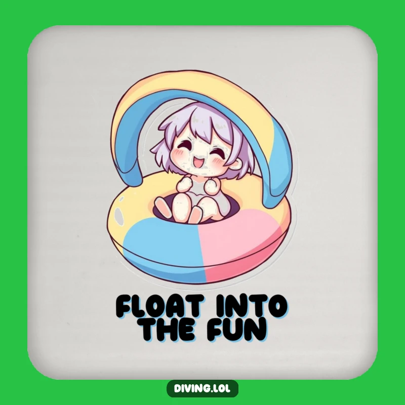 Funny Pool Coaster: Floating Character's Joyful Protection!