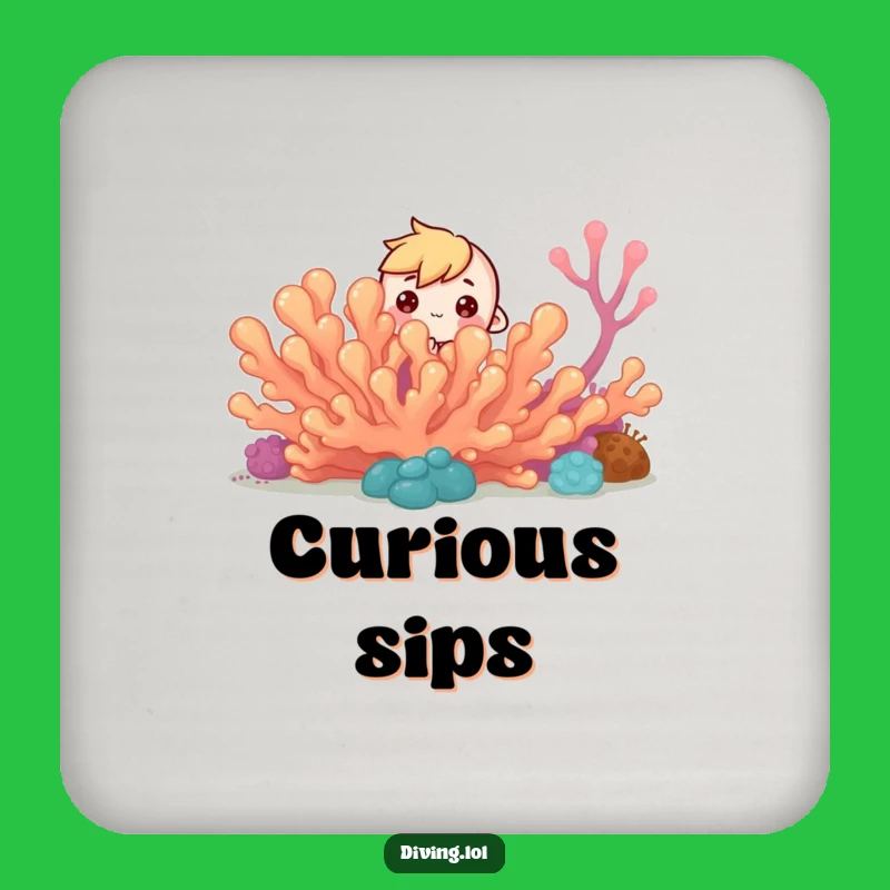 Funny Reef Peek-a-Boo Coaster: Protect Surfaces with Curiosity, Hilarious Gift