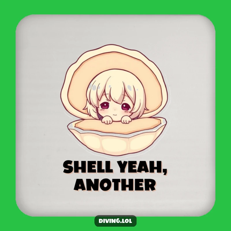 Funny Seashell Drink Coaster - Curious Character Protection, Unique Funny Gift