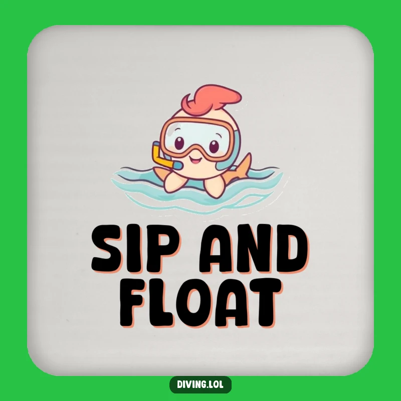 Funny Snorkel Character Coaster: Happy Swimmer's Wavy Table Protection Funny Gift