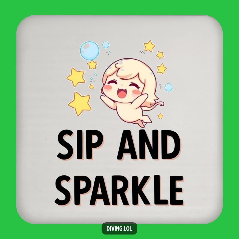 Funny Star Bubbles Drink Coaster, Character's Underwater Table Protection