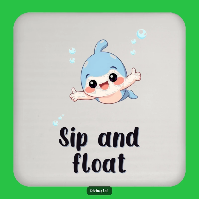 Funny Adorable Swimmer Thumbs Up Coaster - Protect Surfaces with Humor
