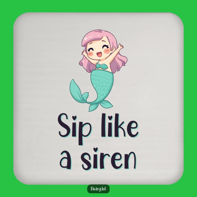 Funny Mermaid Coaster: Playful Character's Joyful Splash, Perfect Funny Gift Set