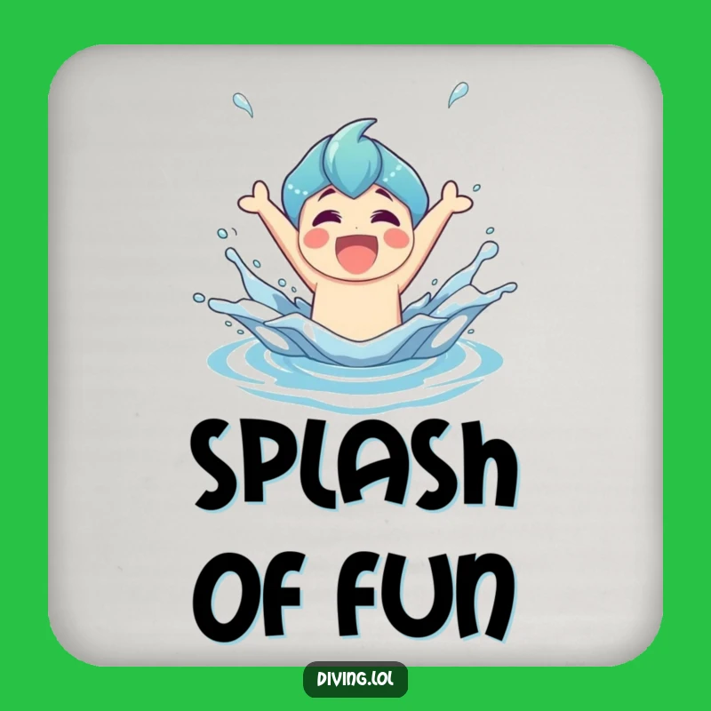 Funny Splash Coaster: Joyful Character's Triumphant Moment, Perfect Funny Gift Set