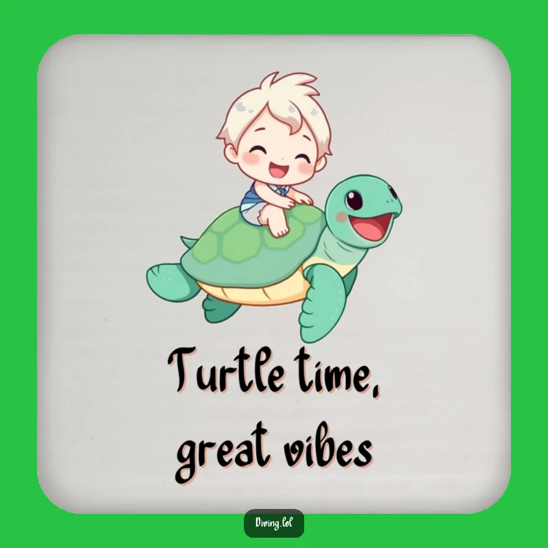 Funny Sea Turtle Rider Coaster: Protect Surfaces with a Cheerful Smile and Ocean Theme