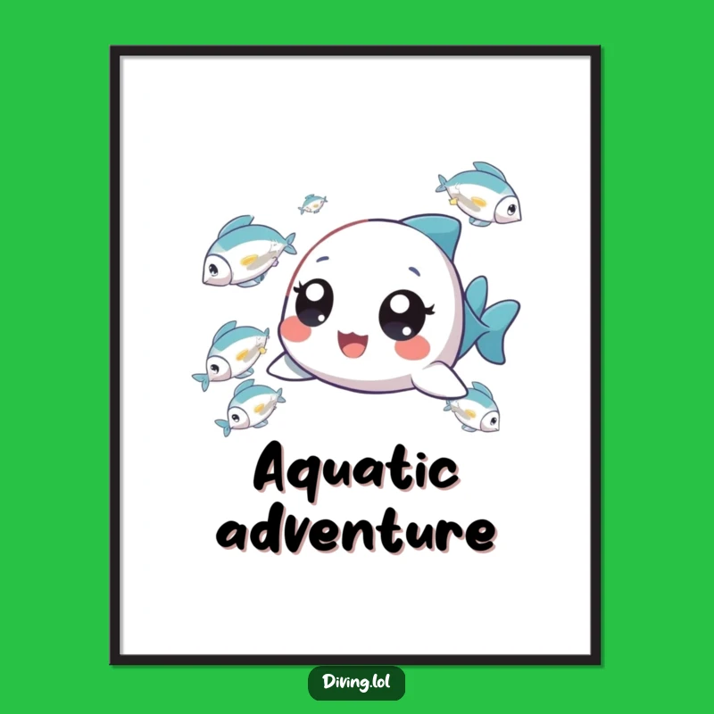 Funny Tiny Fish Chaser Poster: Decorate with Wide-Eyed Wonder