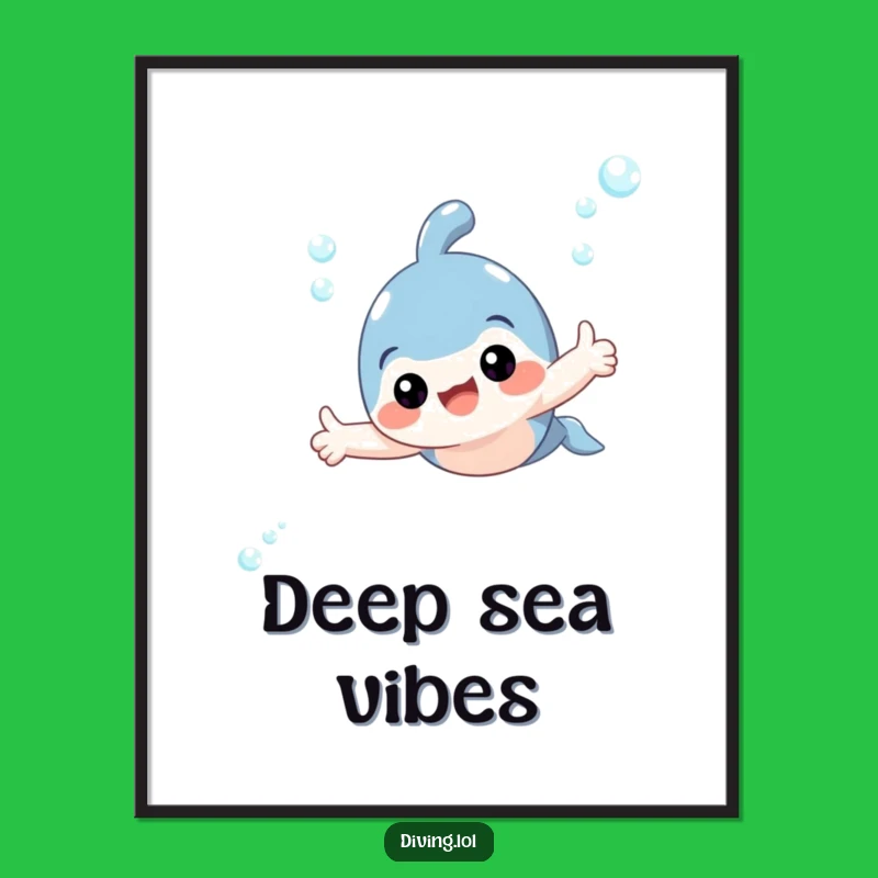 Funny Adorable Swimmer Thumbs Up Poster - Inspiring Aquatic Art Print