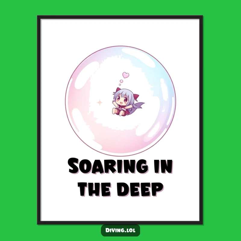 Funny Bubble Rider Poster: Decorate with Underwater Enchantment