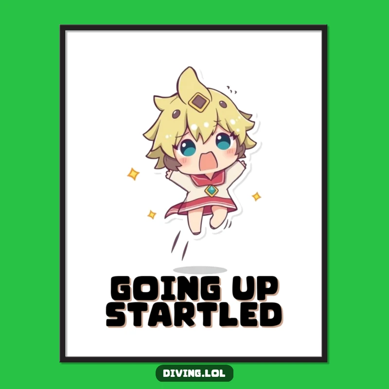 Funny Startled Ascent Poster: Rapid Rise, Hilarious Decor Gift