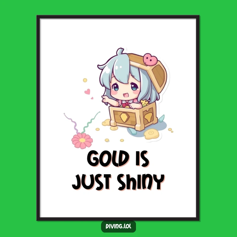 Funny Treasure Hunter Poster: Vibrant Underwater Art for Adventurous Souls