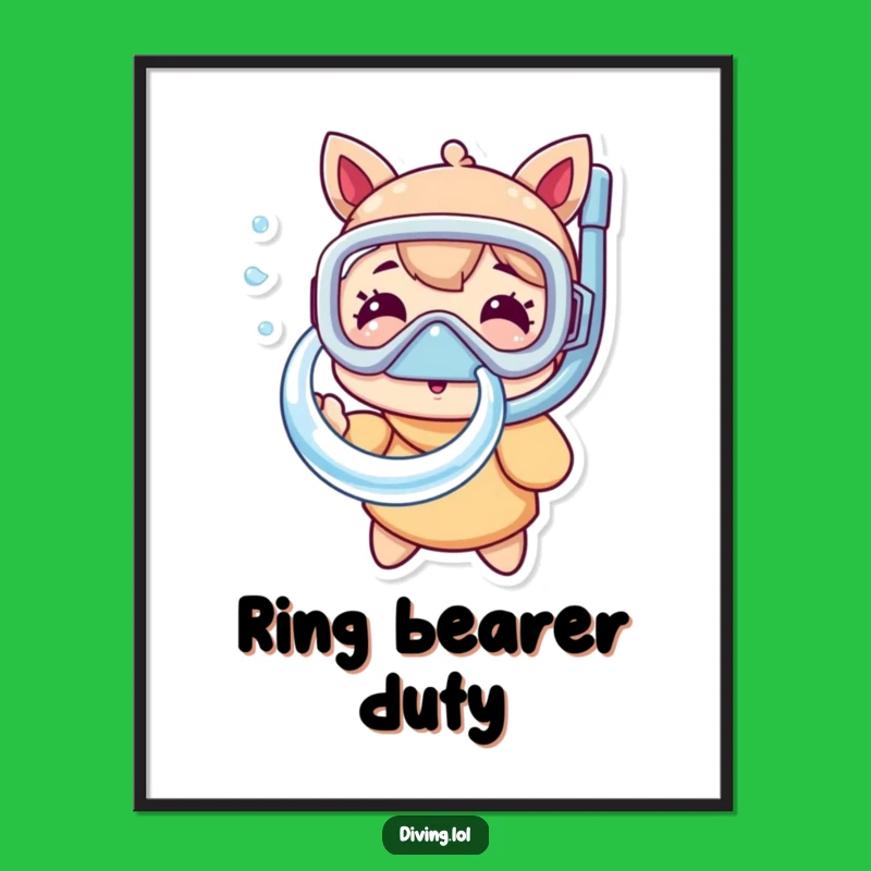 Funny Snorkel Mask Poster: Whimsical Underwater Art, Hilarious Bubble Blowing Character, A Fun Funny Gift!