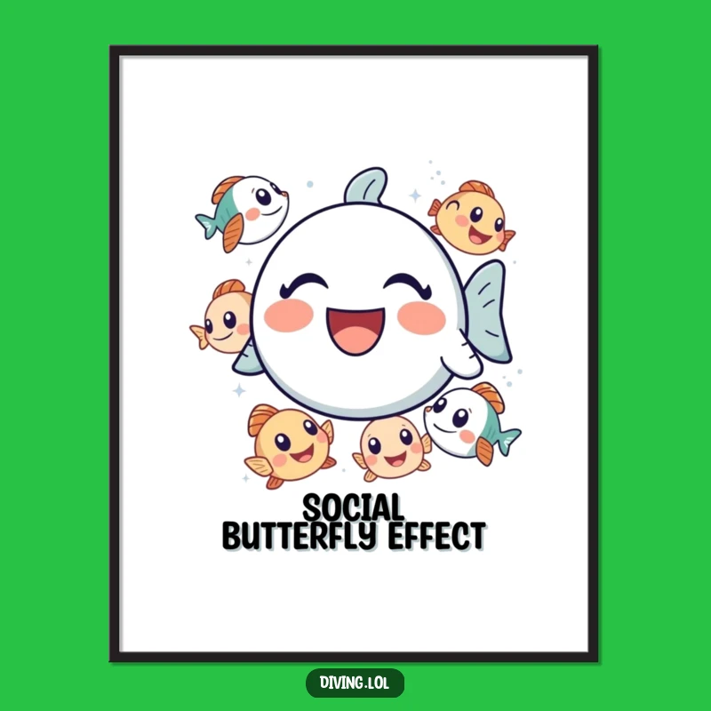 Funny Bubbly Icon Poster: Decorate with Underwater Laughter