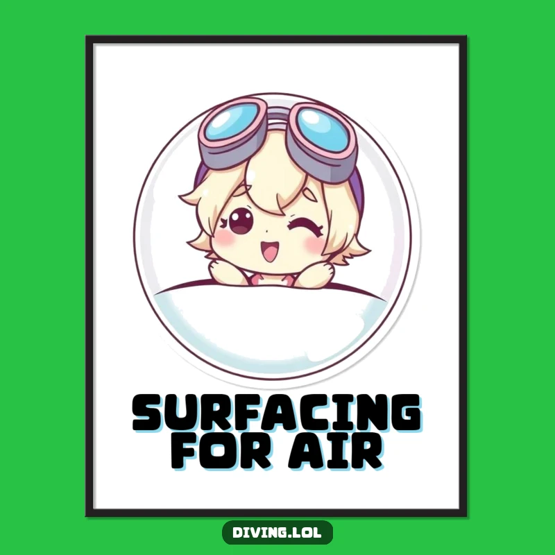 Funny Bubble Character Poster: Goggle Smile's Quirky Pop-Up Wall Art Funny Gift