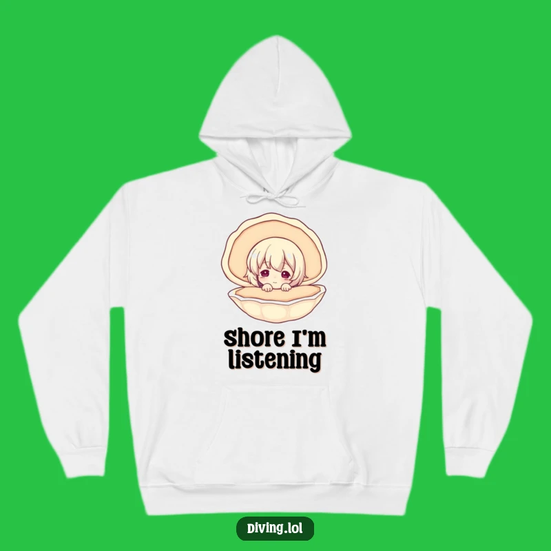 Cozy Funny Seashell Hoodie - Curious Character Peering, Ultimate Funny Gift